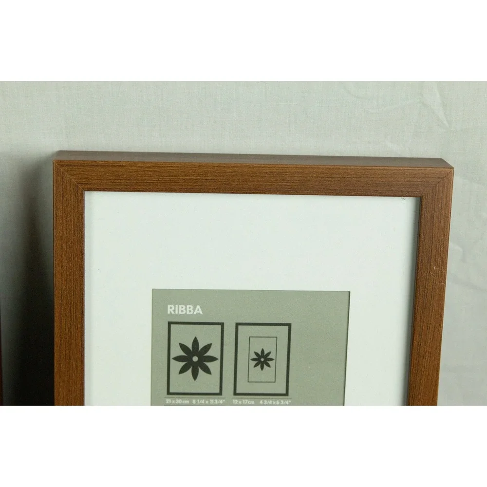 IKEA RIBBA Brown Wood Effect Picture Frames Shadow Box Style Lot of 3